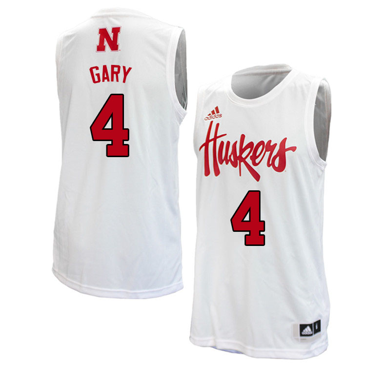 Men #4 Juwan Gary Nebraska Cornhuskers College Basketball Jerseys Sale-White